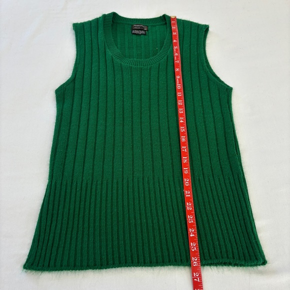 Vintage 70s Disco JCPenney Towncraft Green Orlon Acrylic Sweater Vest Women's M - Picture 11 of 13
